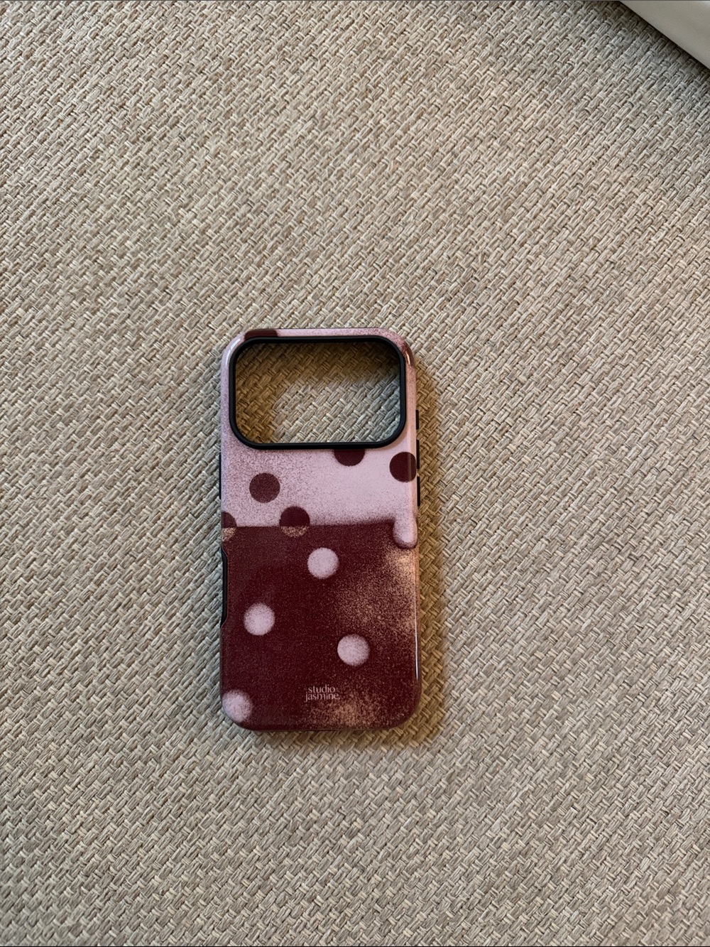 Pink and Burgundy Polka Dot Phone Case